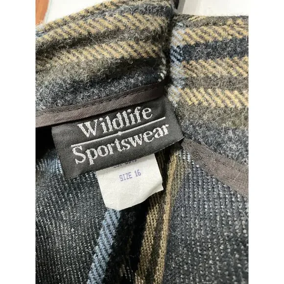 VTG Early 90s Plaid Tartan Maxi Skirt Grey Size 16 X-Large Wildlife Sportswear - Picture 5 of 6